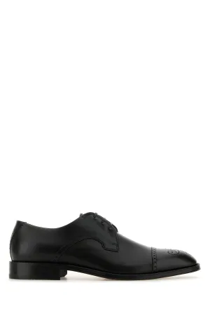 Black leather Derrek lace-up shoes