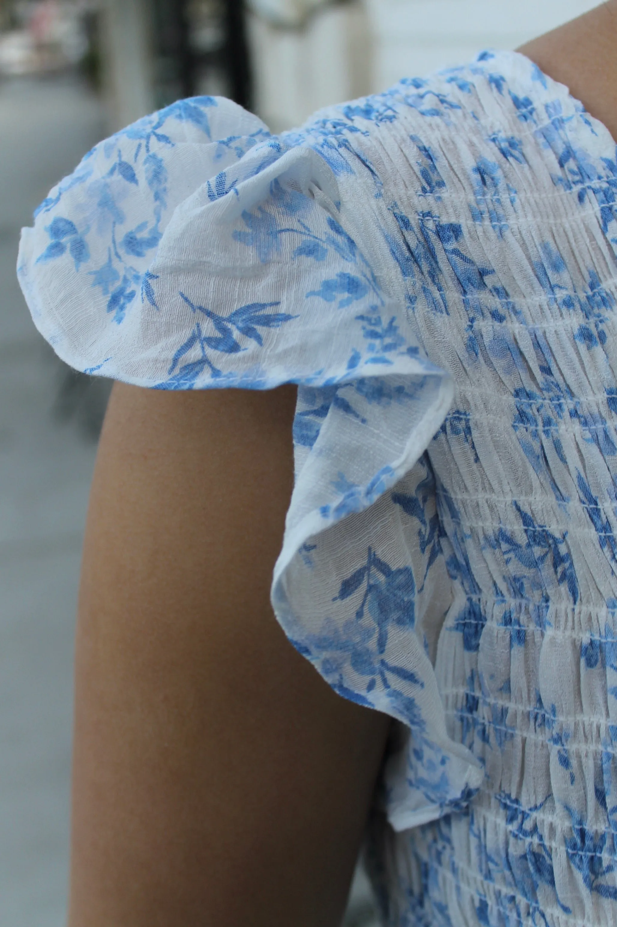 Blue & White Floral Midi