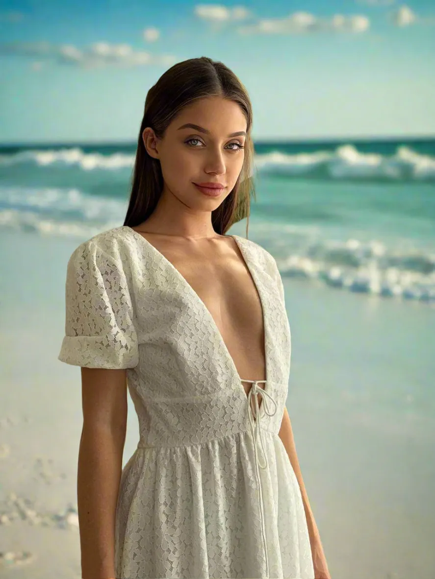 Breezy Boho Maxi: White Open Back Dress for Summer Days