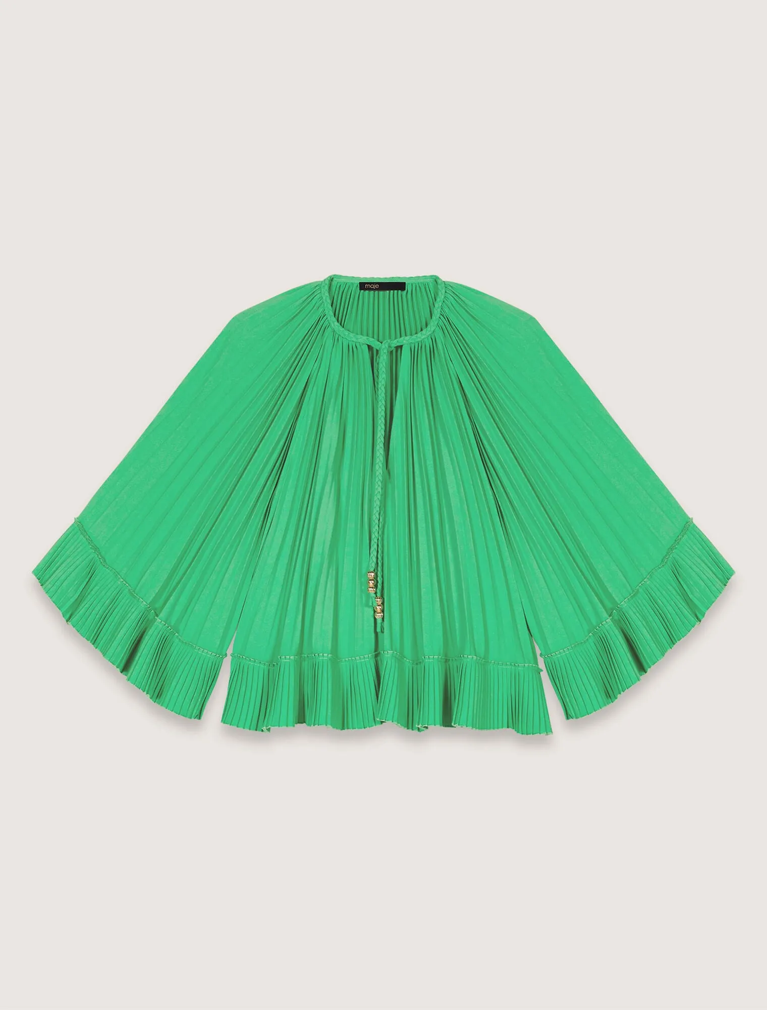Cape-effect pleated top