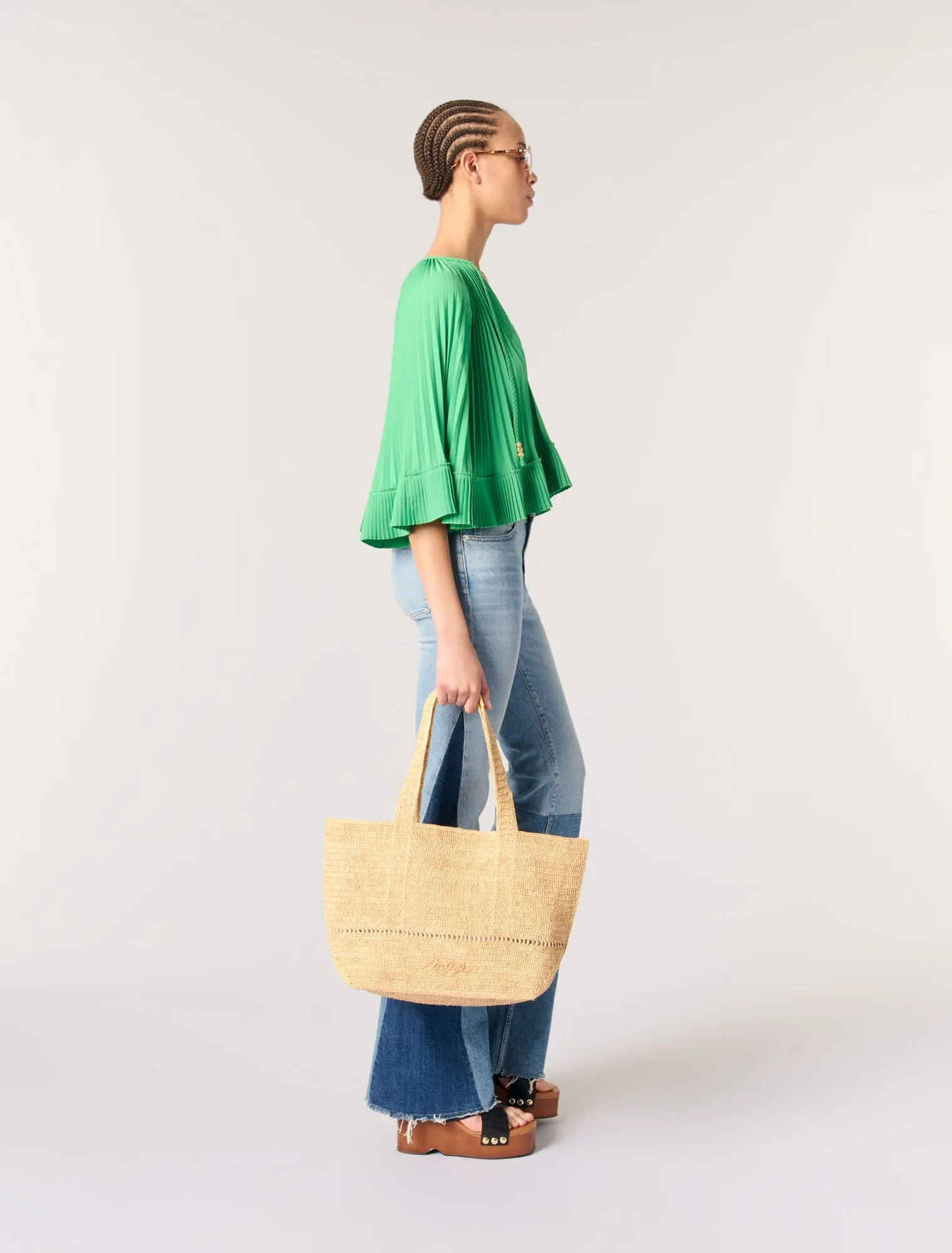 Cape-effect pleated top