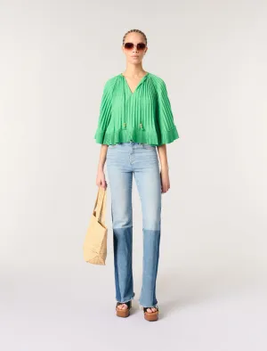 Cape-effect pleated top
