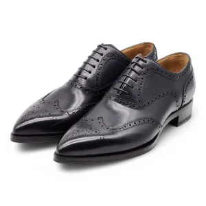 Christian Louboutin Cousin Platerissimo Brogue Shoes - Leather - Black - 41.5
