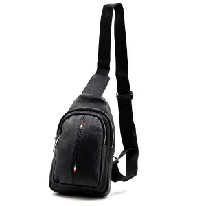 Classic unisex leather cross body bag