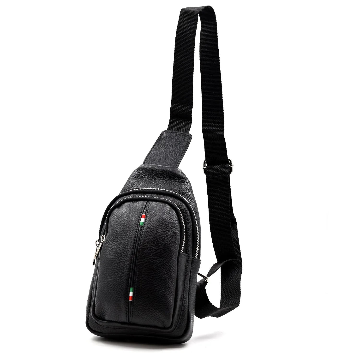 Classic unisex leather cross body bag
