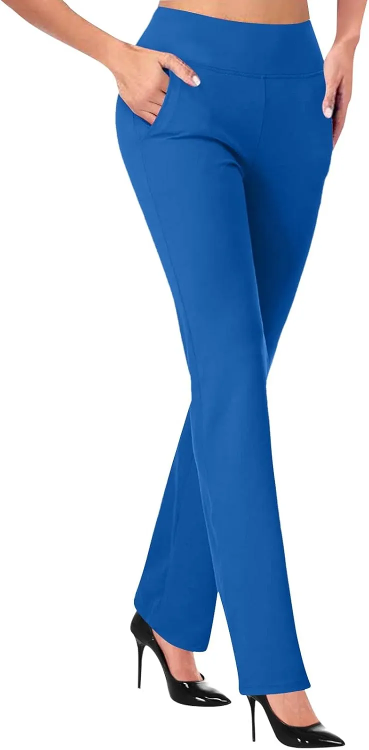Dress Pants Women Business Casual Work Pants Ladies High Waist Stretchy Trousers