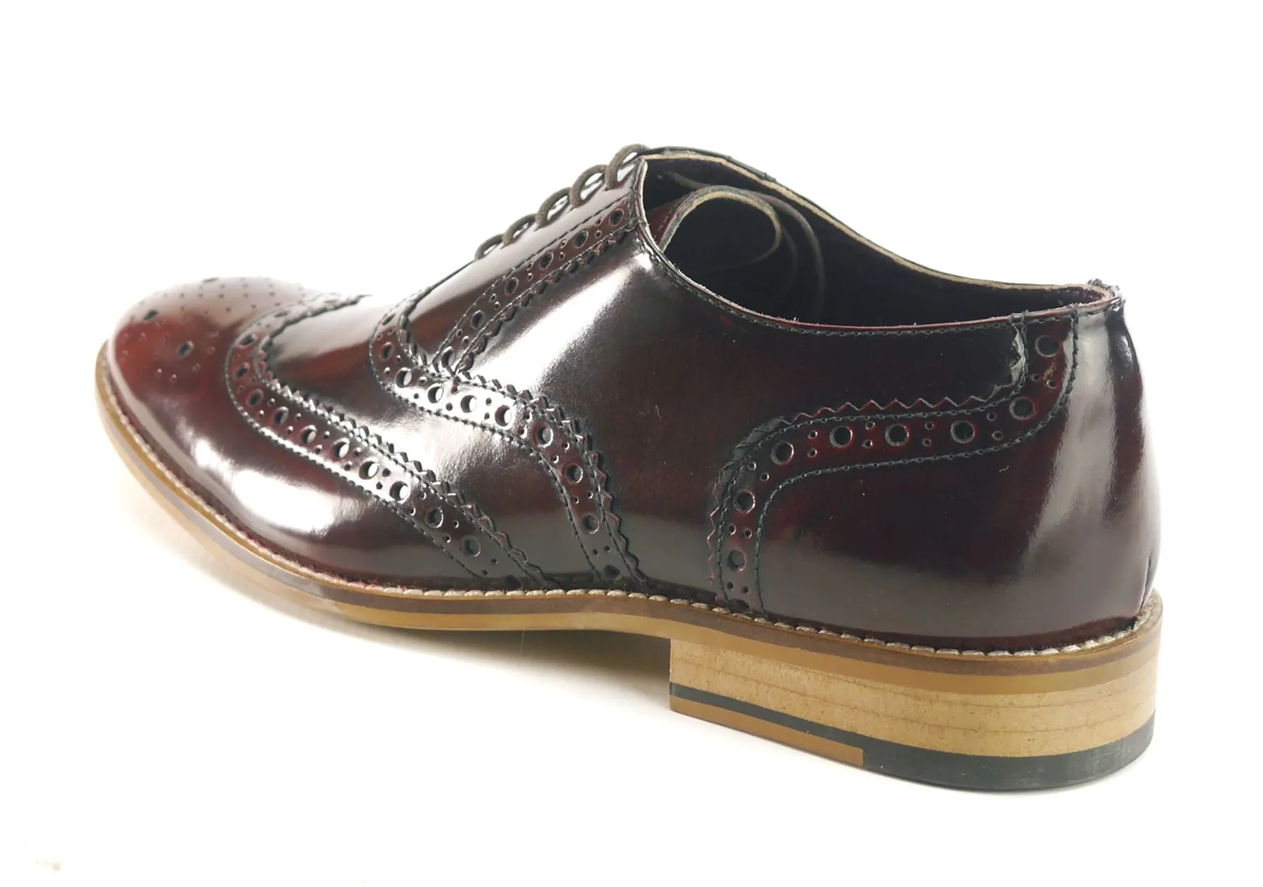 Frank James Newman Mens Leather Lace Hi Shine Formal Brogue Shoes