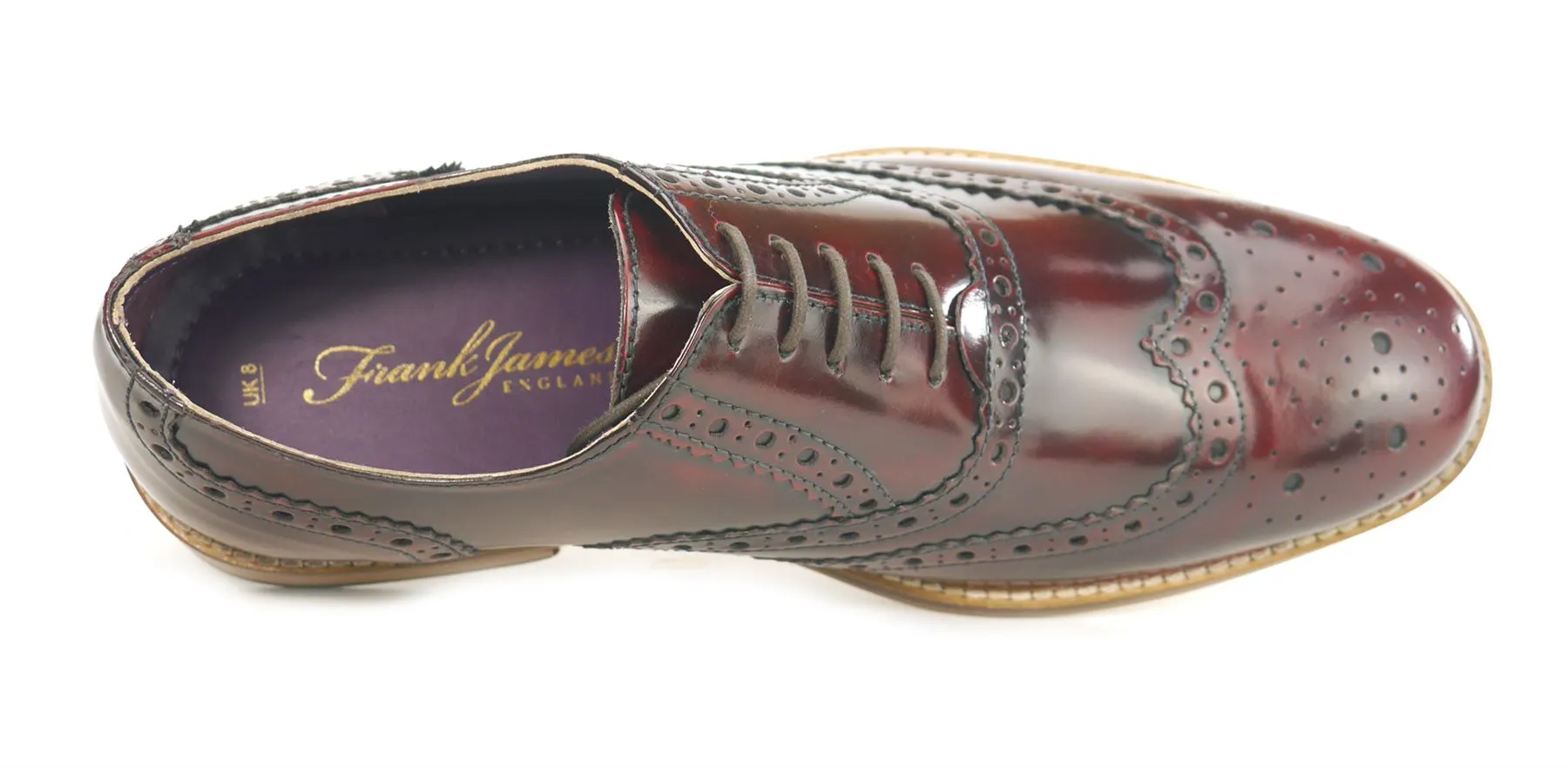 Frank James Newman Mens Leather Lace Hi Shine Formal Brogue Shoes