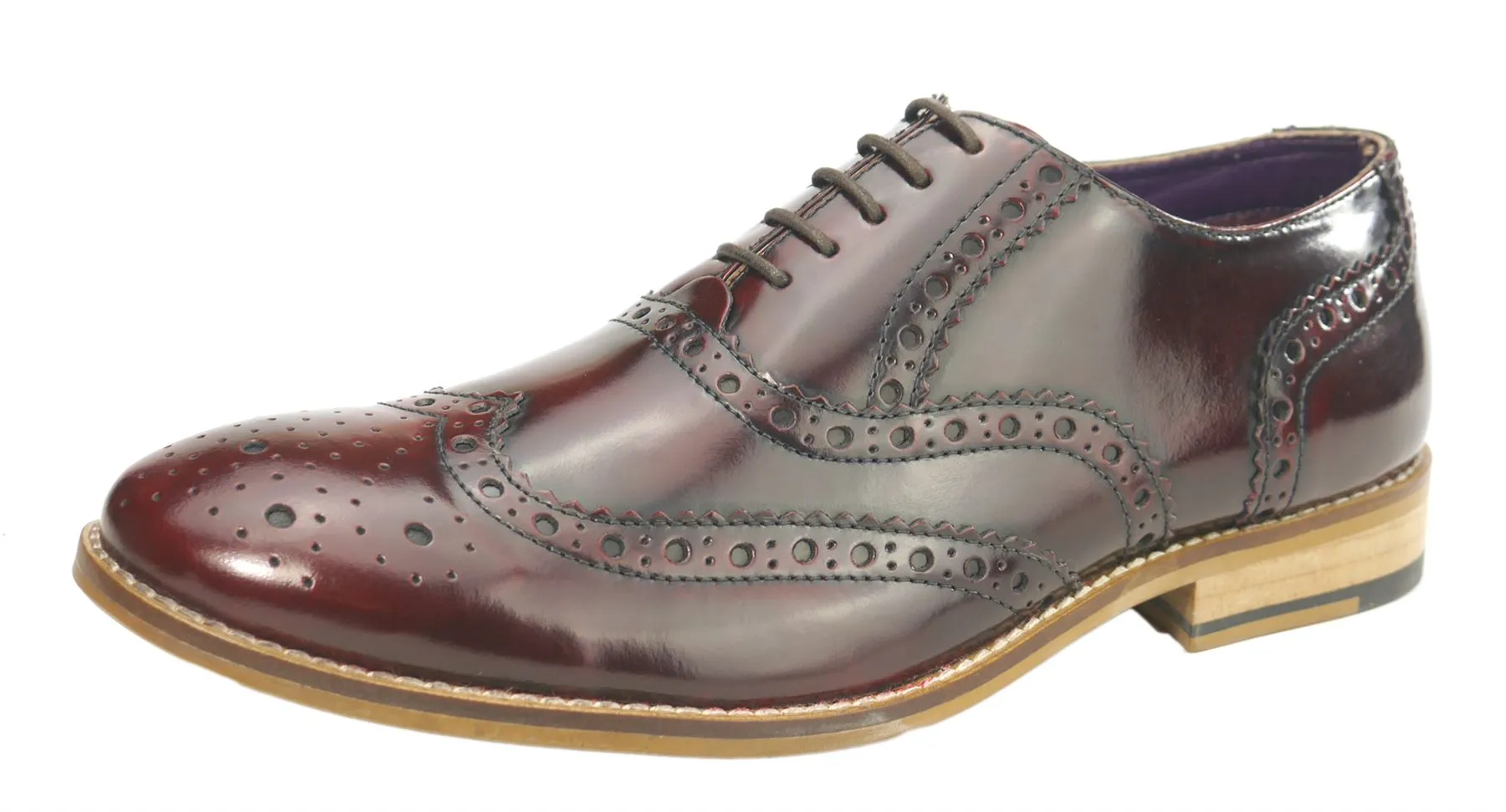 Frank James Newman Mens Leather Lace Hi Shine Formal Brogue Shoes