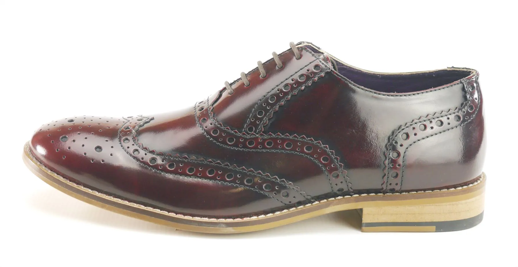 Frank James Newman Mens Leather Lace Hi Shine Formal Brogue Shoes