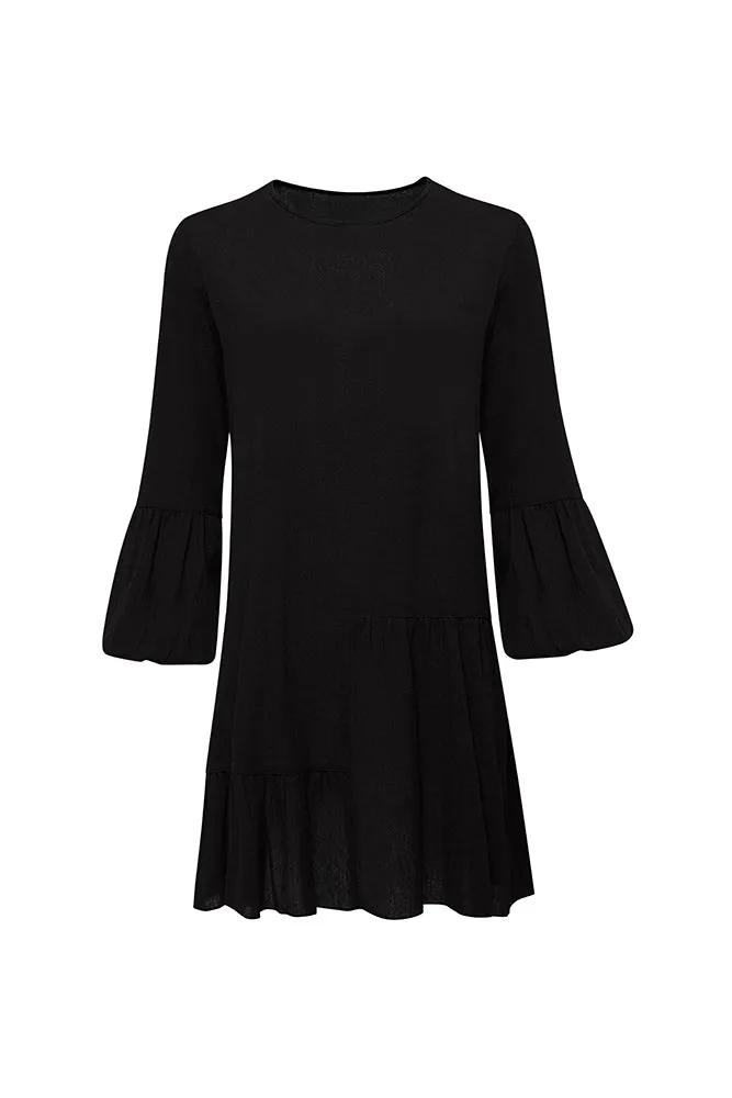 Gaia Bohemian Mini Dress Black