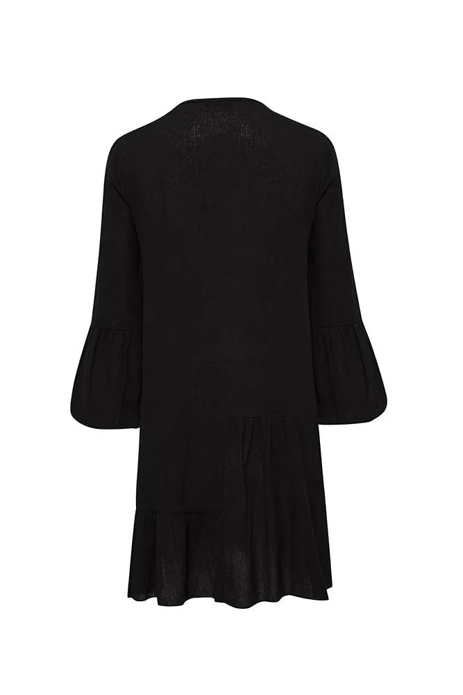 Gaia Bohemian Mini Dress Black