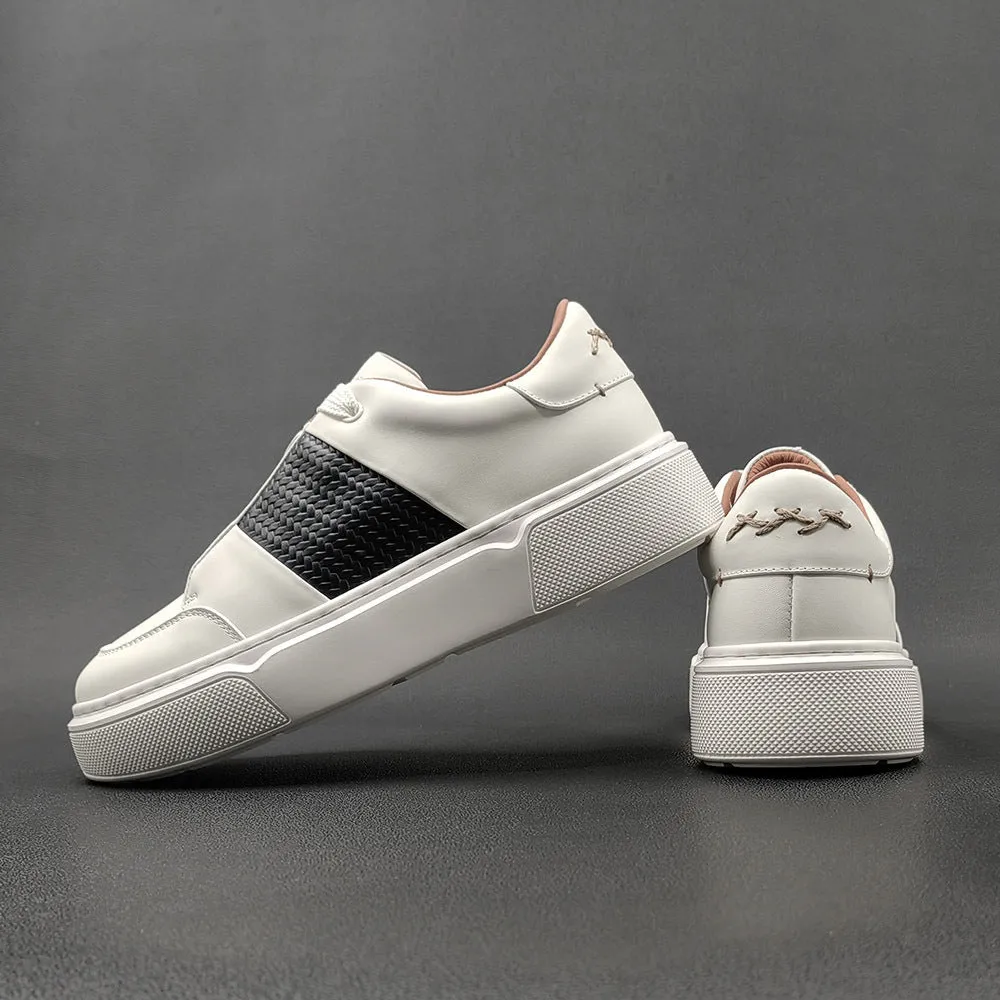 Men Minimalist Fashion Leather Flat Casual Sneakers