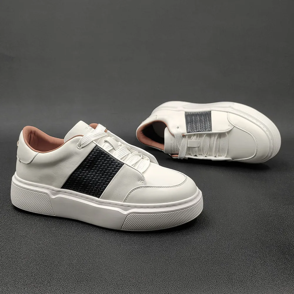 Men Minimalist Fashion Leather Flat Casual Sneakers