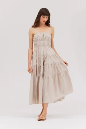 MORGAN TIERED MIDI DRESS