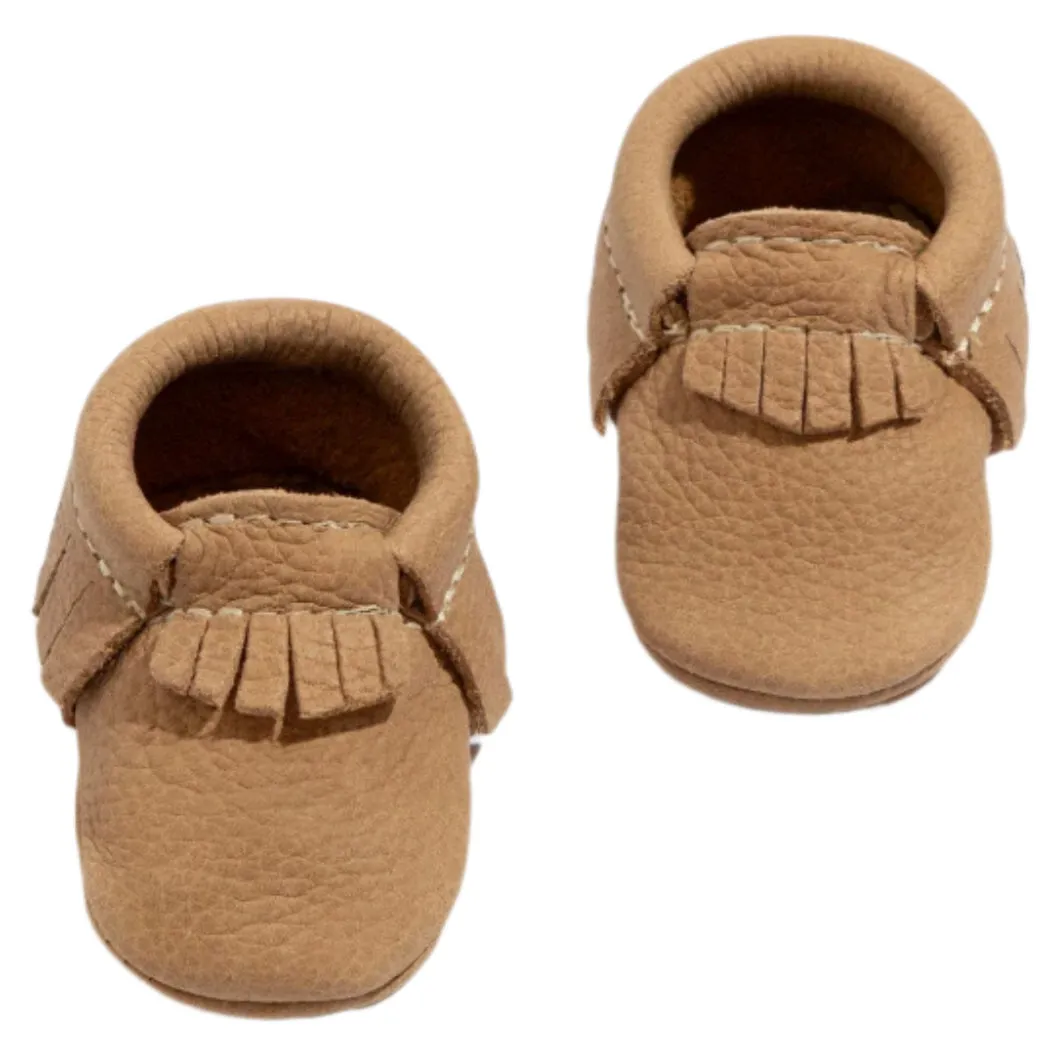 Newborn Weathered Brown Moccasin Baby Shoe