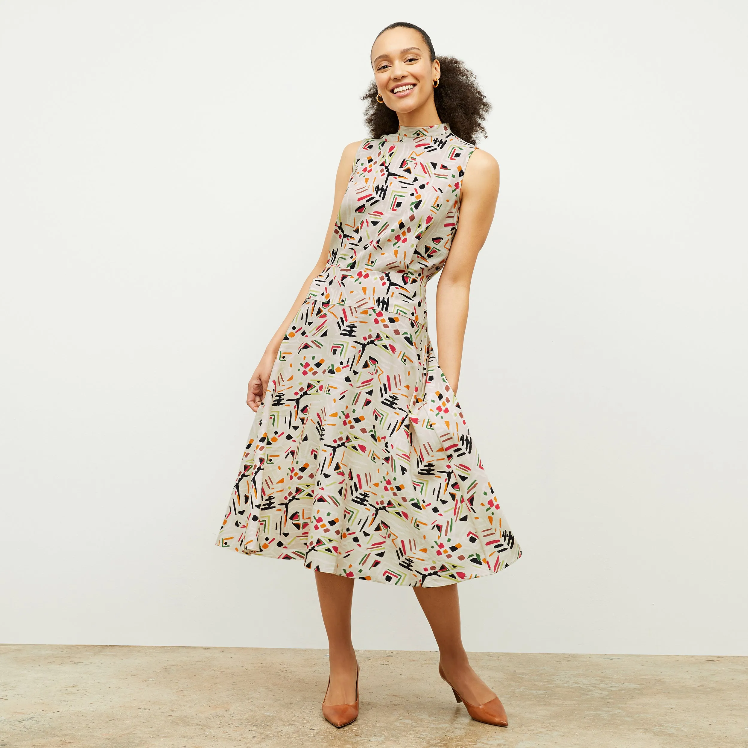 Oona Dress - Airy Cotton :: Rhythm Print