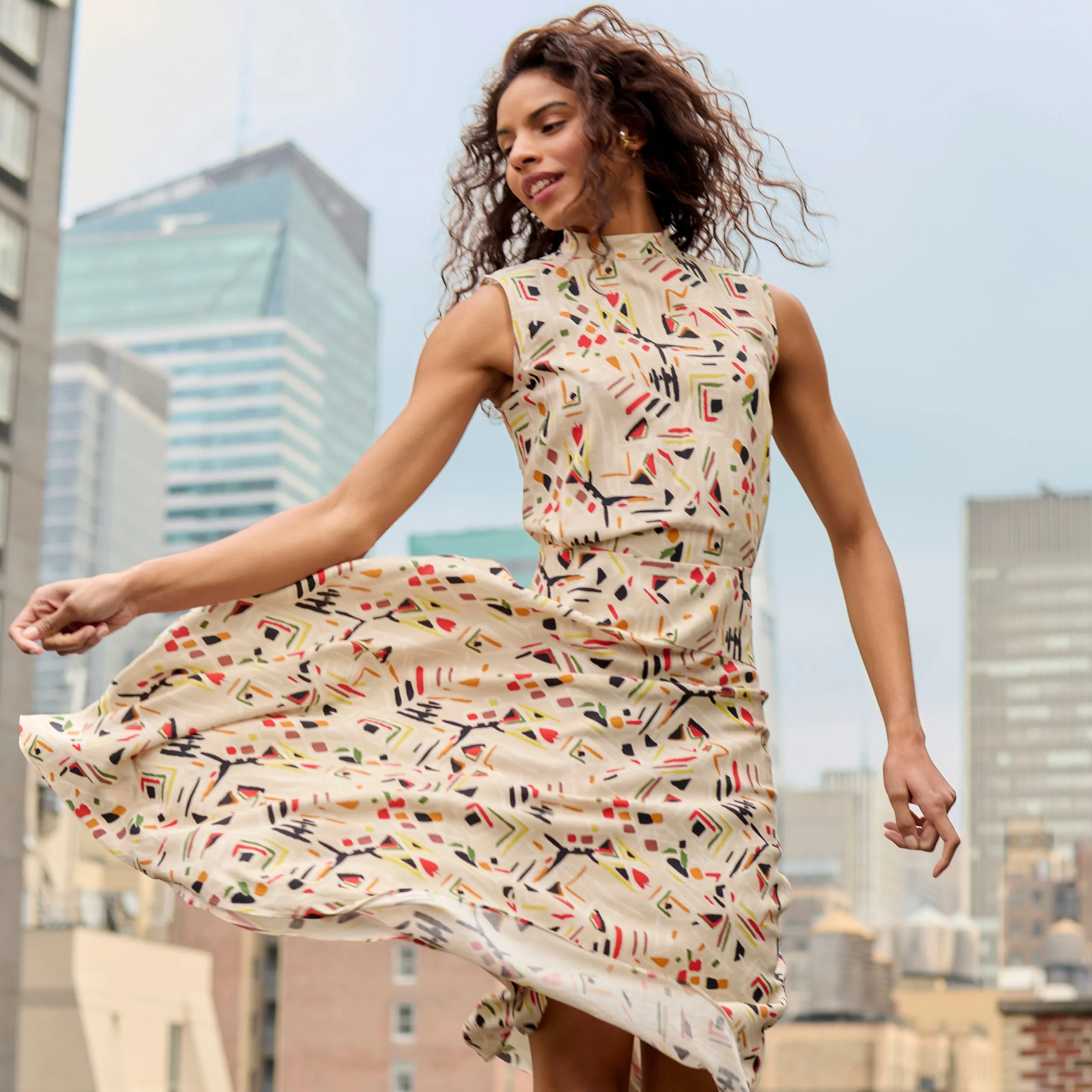 Oona Dress - Airy Cotton :: Rhythm Print