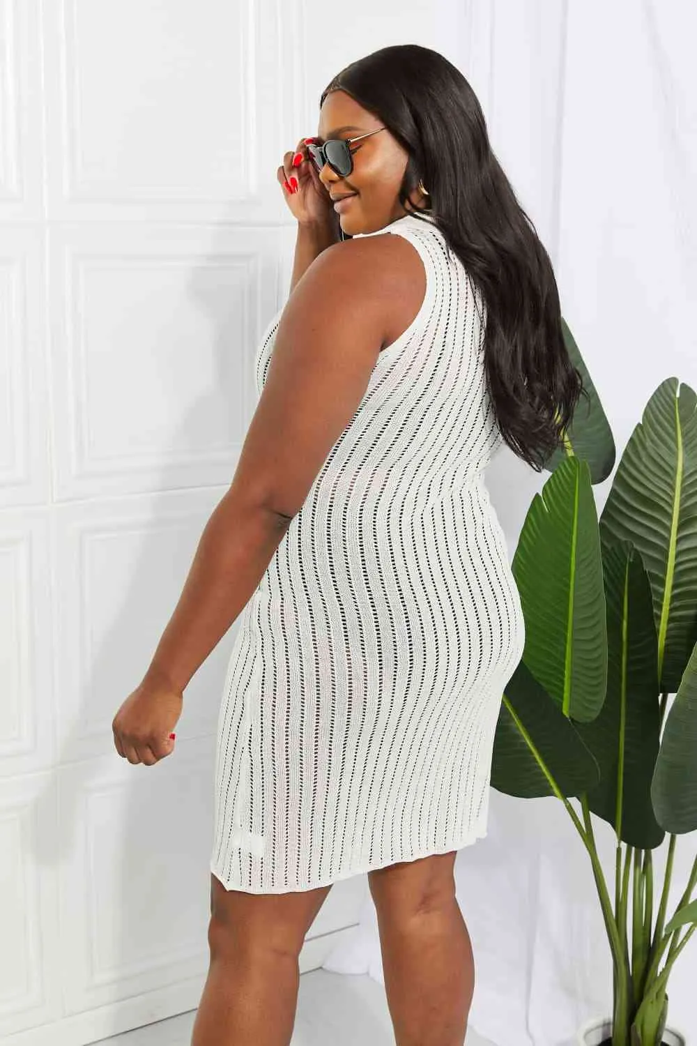 Openwork Johnny Collar Cover Up Dress for Stylish Summer