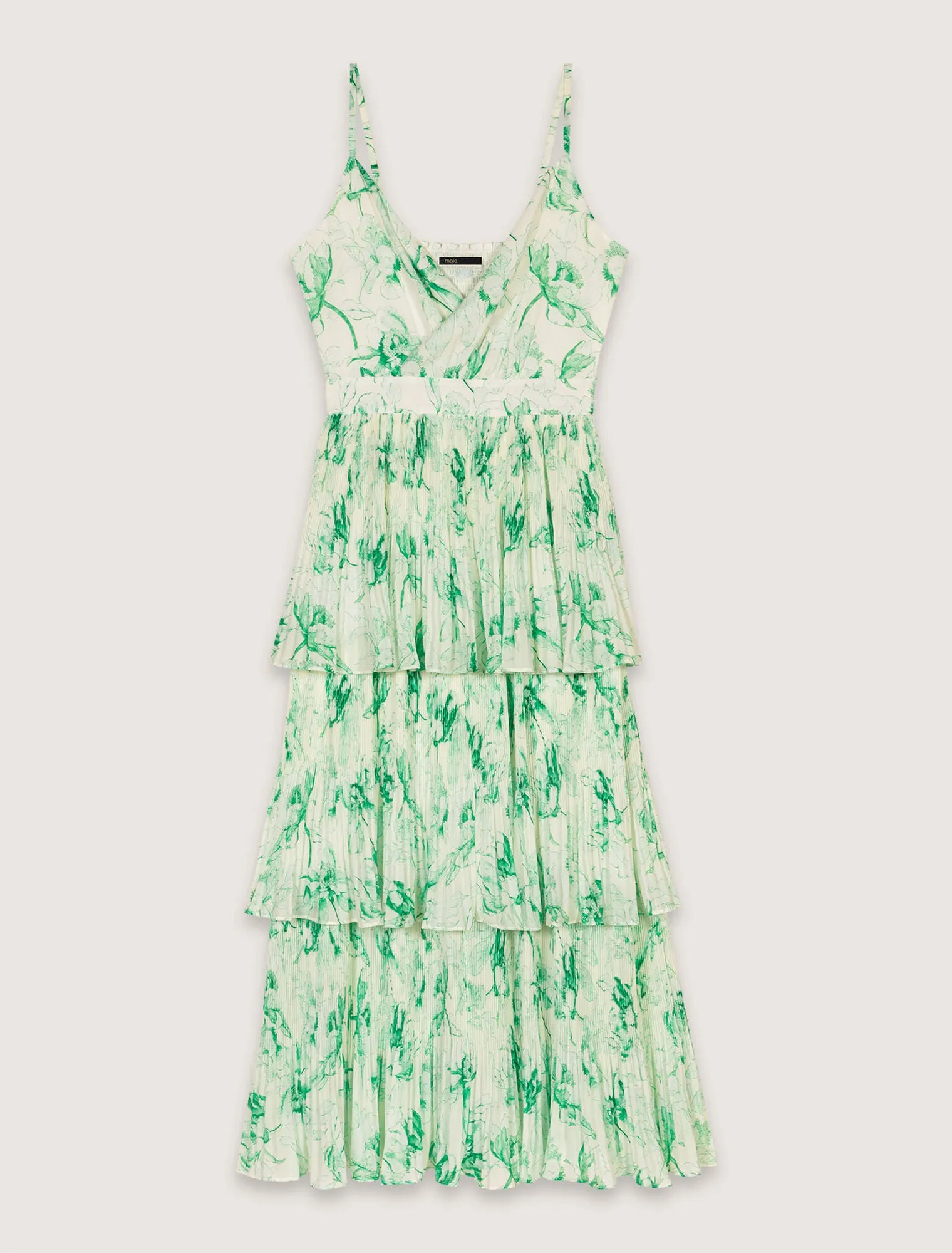 Patterned ruffled maxi dress