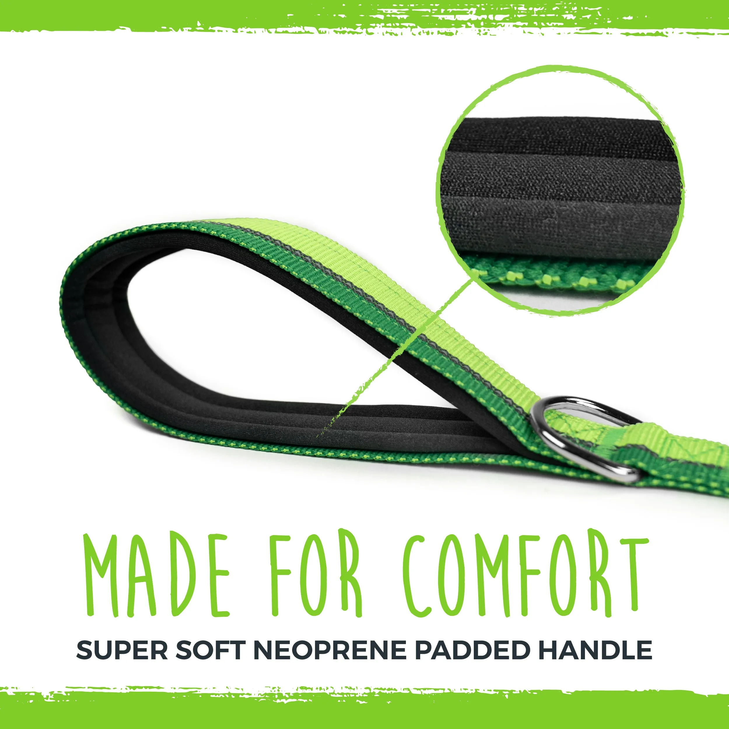Reflective Dog Leash with Neoprene Handle