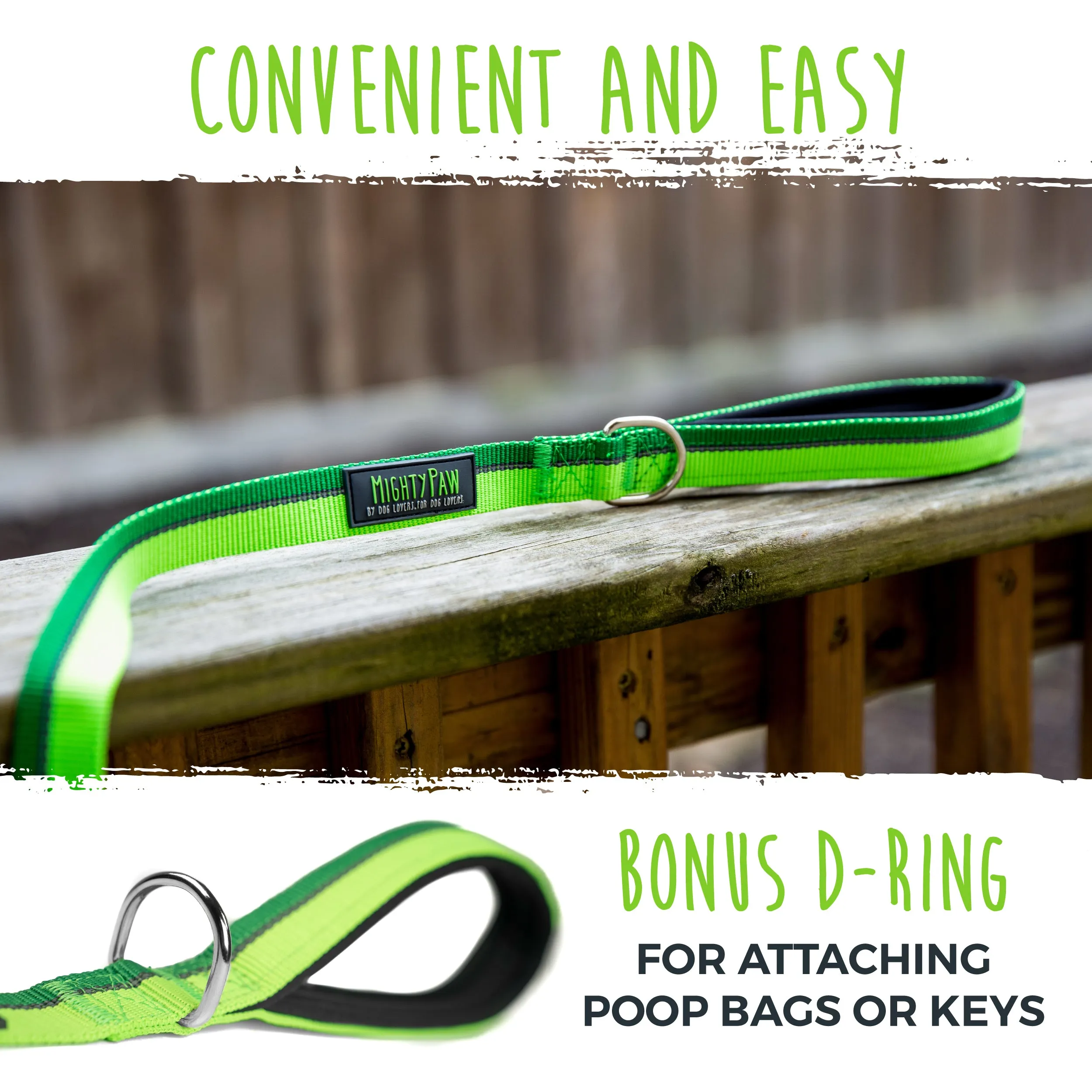 Reflective Dog Leash with Neoprene Handle