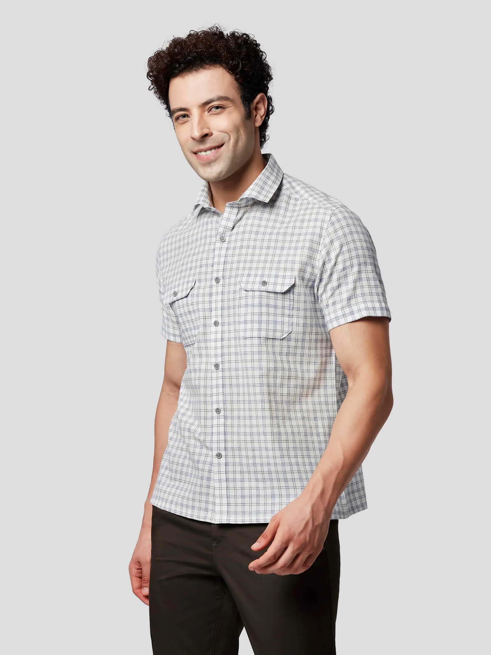 Rise Blue Grey Khadi Check Shirt