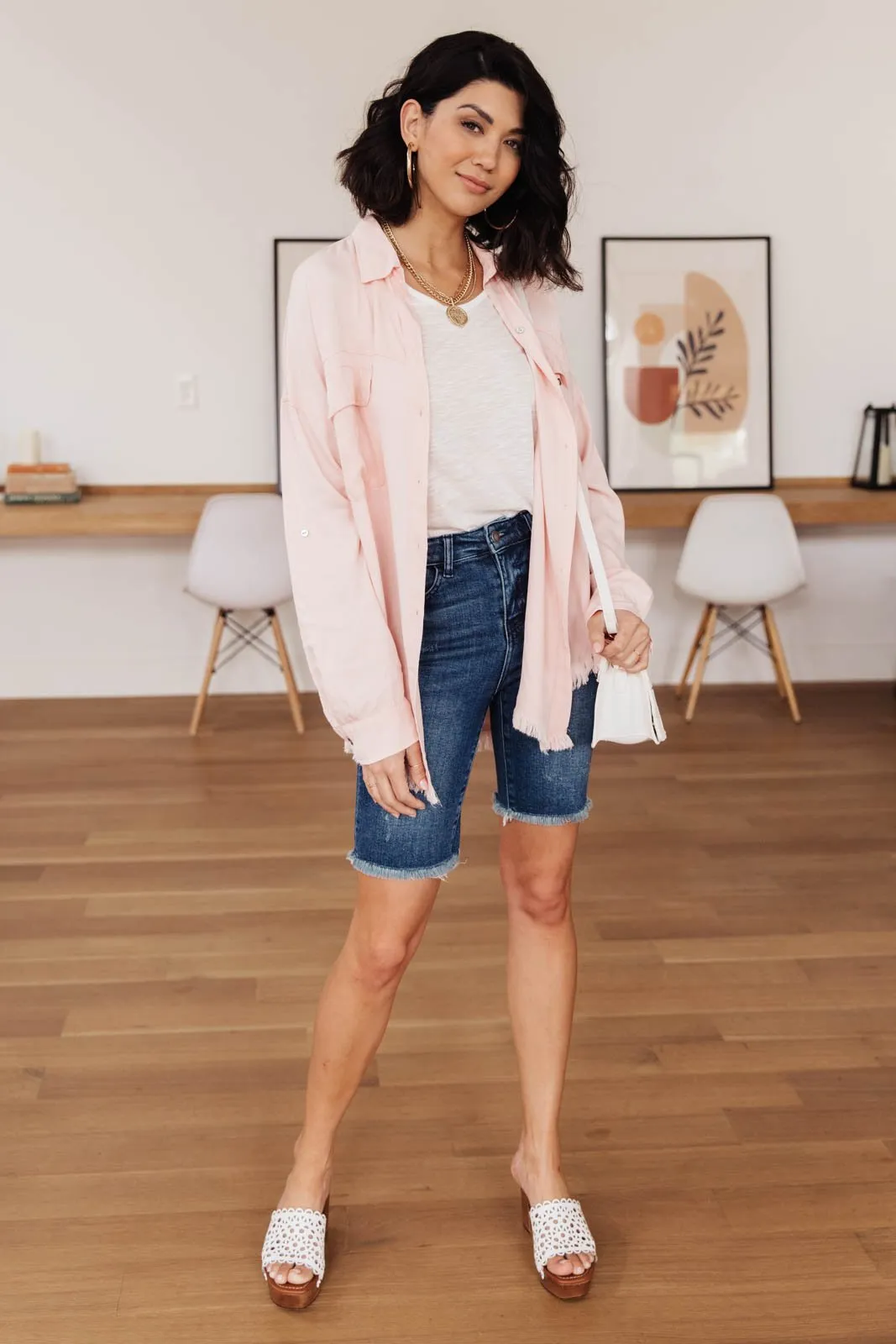 Riverside Button Up in Pink
