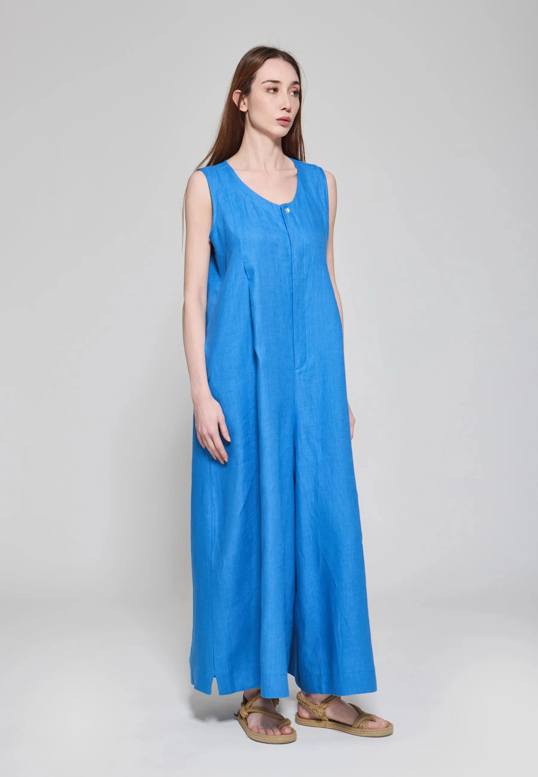 SOLARA – Wide-Leg Linen Jumpsuit