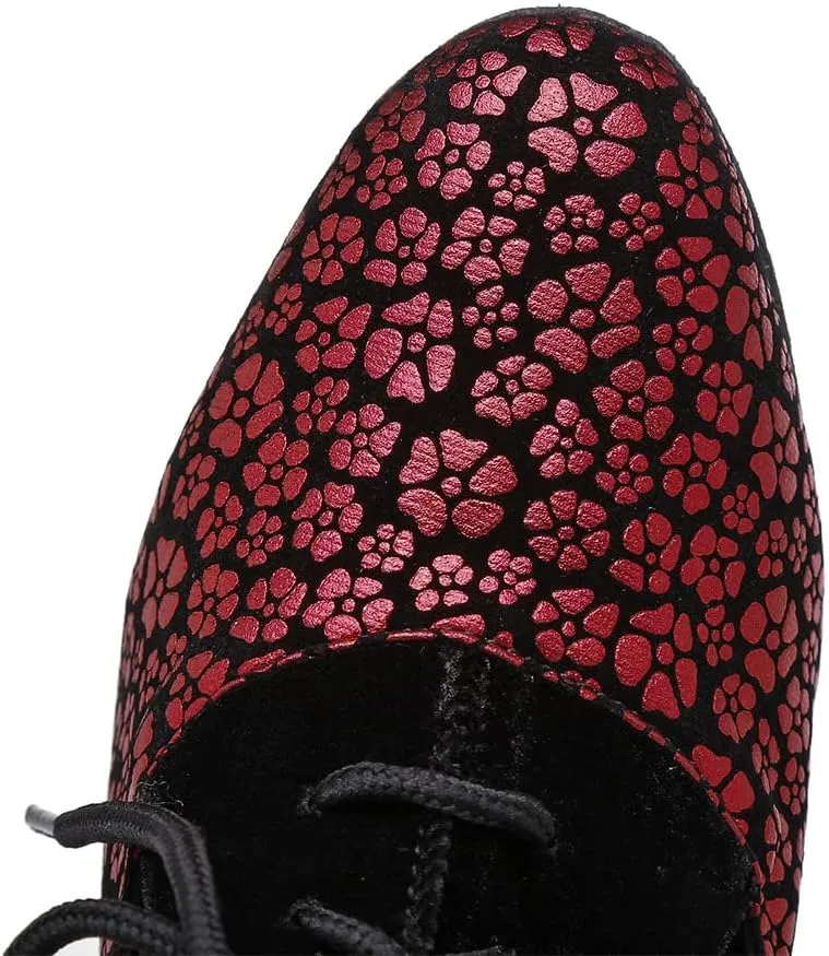 SWDZM Women Latin Dance Shoes Closed Toe Lace-up Ballroom Salsa Tango Teacher Practice Performance Dance Shoes,Model-KU-JT