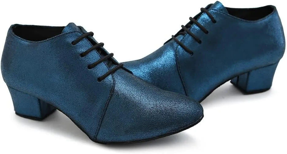 SWDZM Women Latin Dance Shoes Closed Toe Lace-up Ballroom Salsa Tango Teacher Practice Performance Dance Shoes,Model-KU-JT