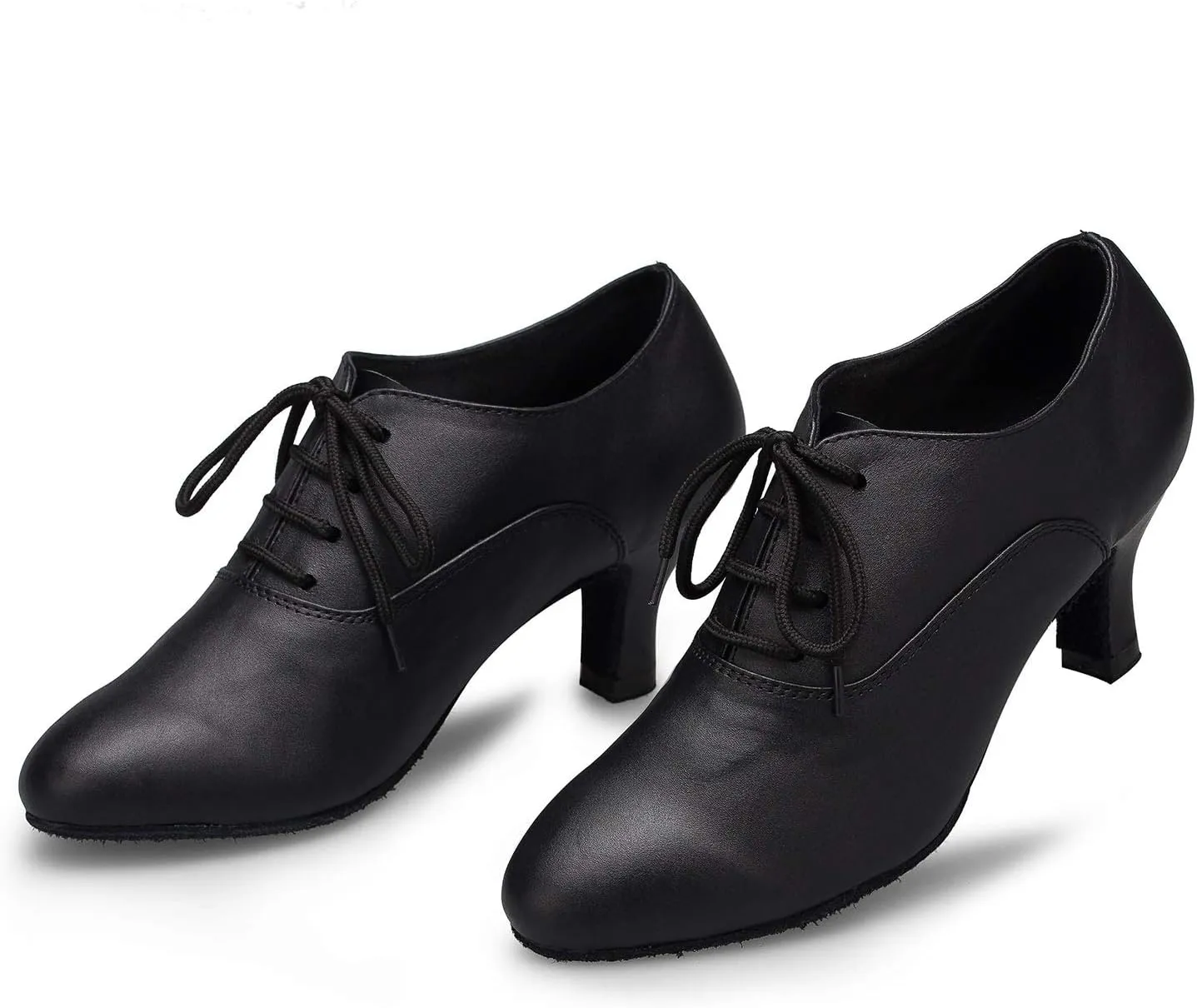 SWDZM Women Latin Dance Shoes Closed Toe Lace-up Ballroom Salsa Tango Teacher Practice Performance Dance Shoes,Model-KU-JT