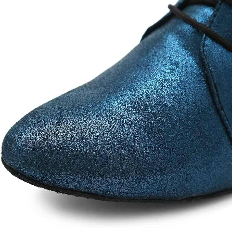 SWDZM Women Latin Dance Shoes Closed Toe Lace-up Ballroom Salsa Tango Teacher Practice Performance Dance Shoes,Model-KU-JT