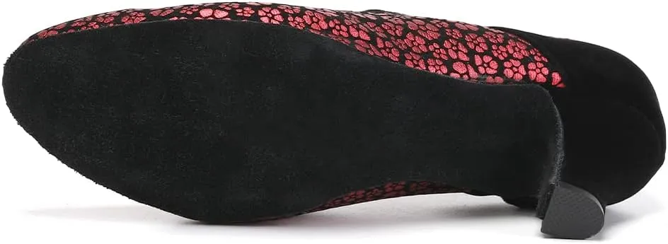 SWDZM Women Latin Dance Shoes Closed Toe Lace-up Ballroom Salsa Tango Teacher Practice Performance Dance Shoes,Model-KU-JT