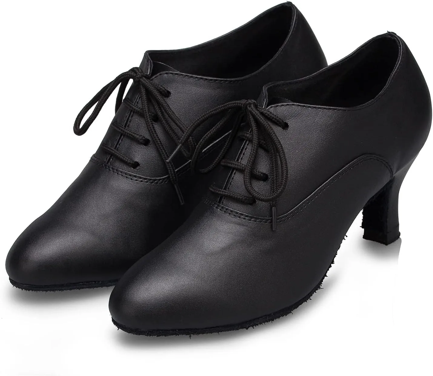 SWDZM Women Latin Dance Shoes Closed Toe Lace-up Ballroom Salsa Tango Teacher Practice Performance Dance Shoes,Model-KU-JT