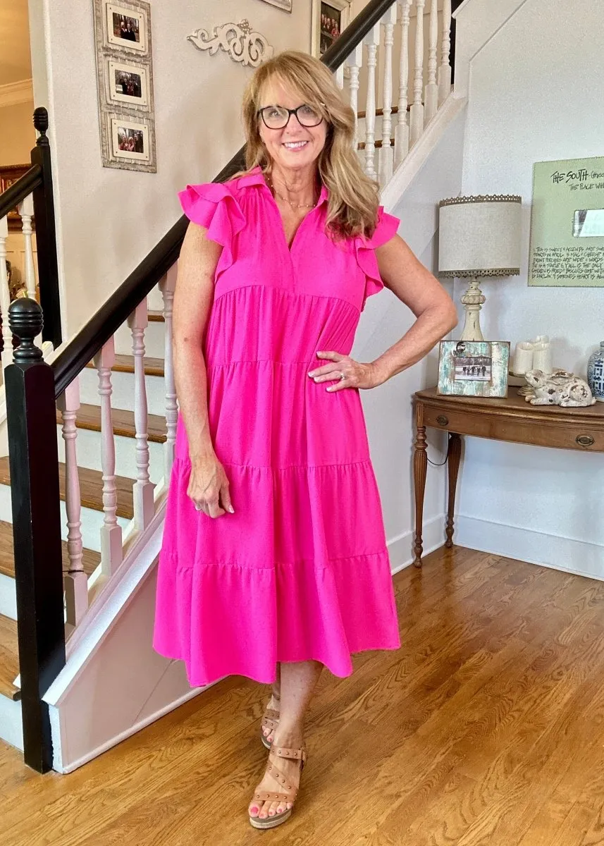 Sweet Summer Dress - Hot Pink | Umgee A-Line Midi Dress