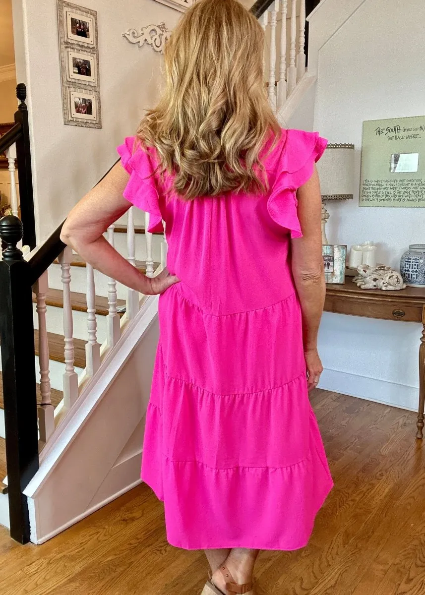 Sweet Summer Dress - Hot Pink | Umgee A-Line Midi Dress