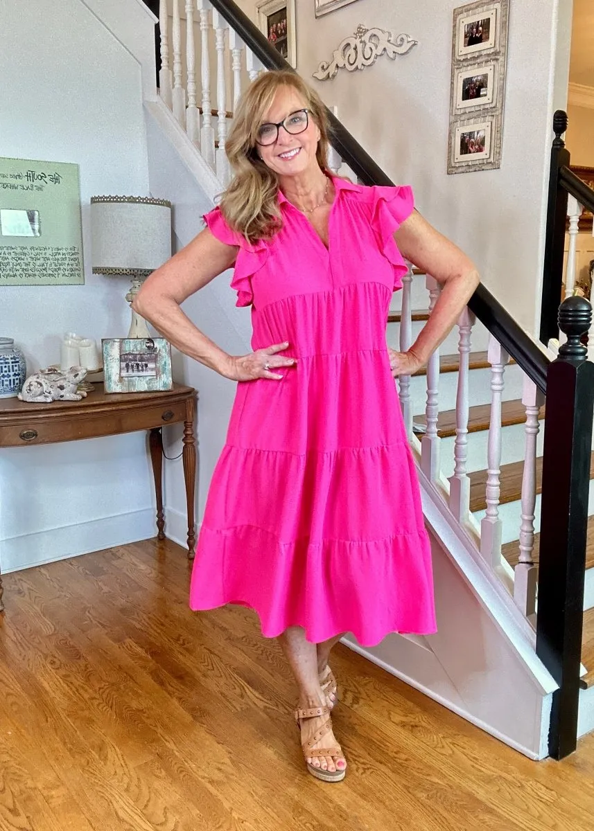 Sweet Summer Dress - Hot Pink | Umgee A-Line Midi Dress