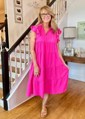 Sweet Summer Dress - Hot Pink | Umgee A-Line Midi Dress