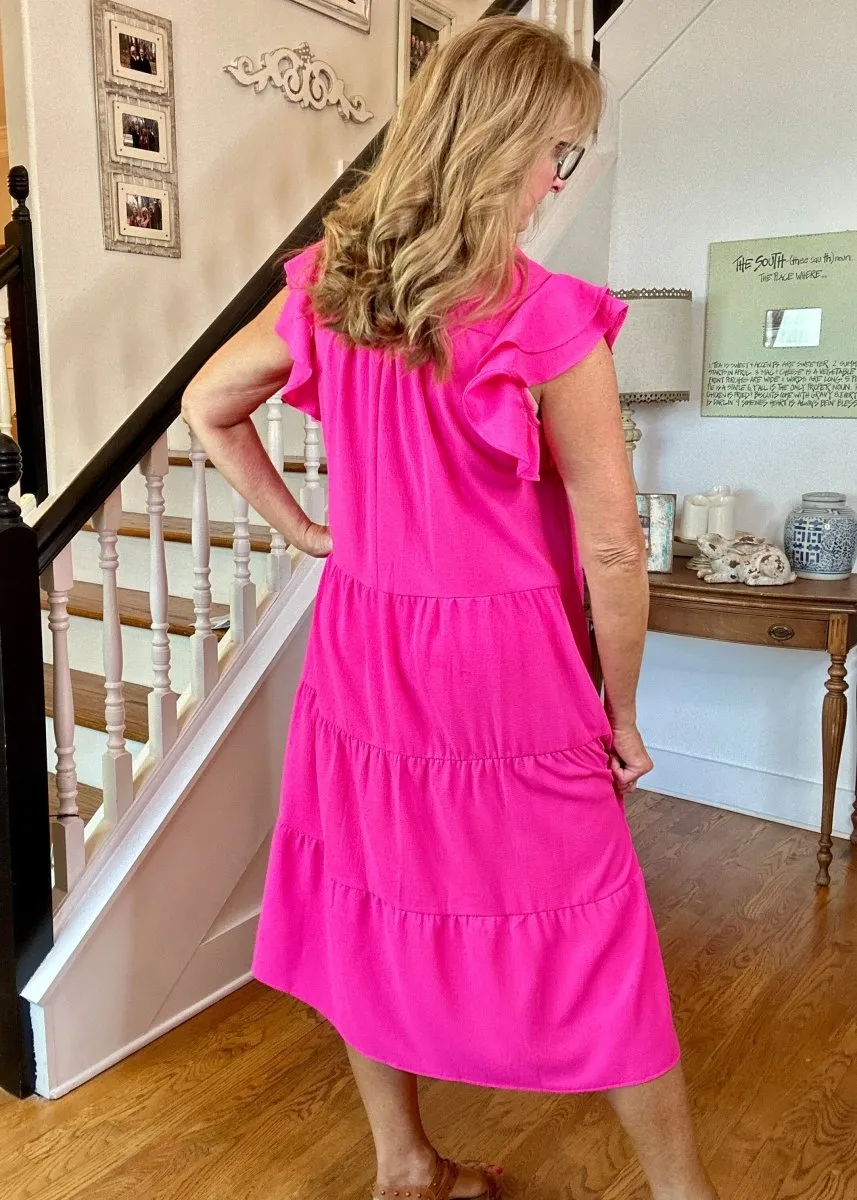 Sweet Summer Dress - Hot Pink | Umgee A-Line Midi Dress