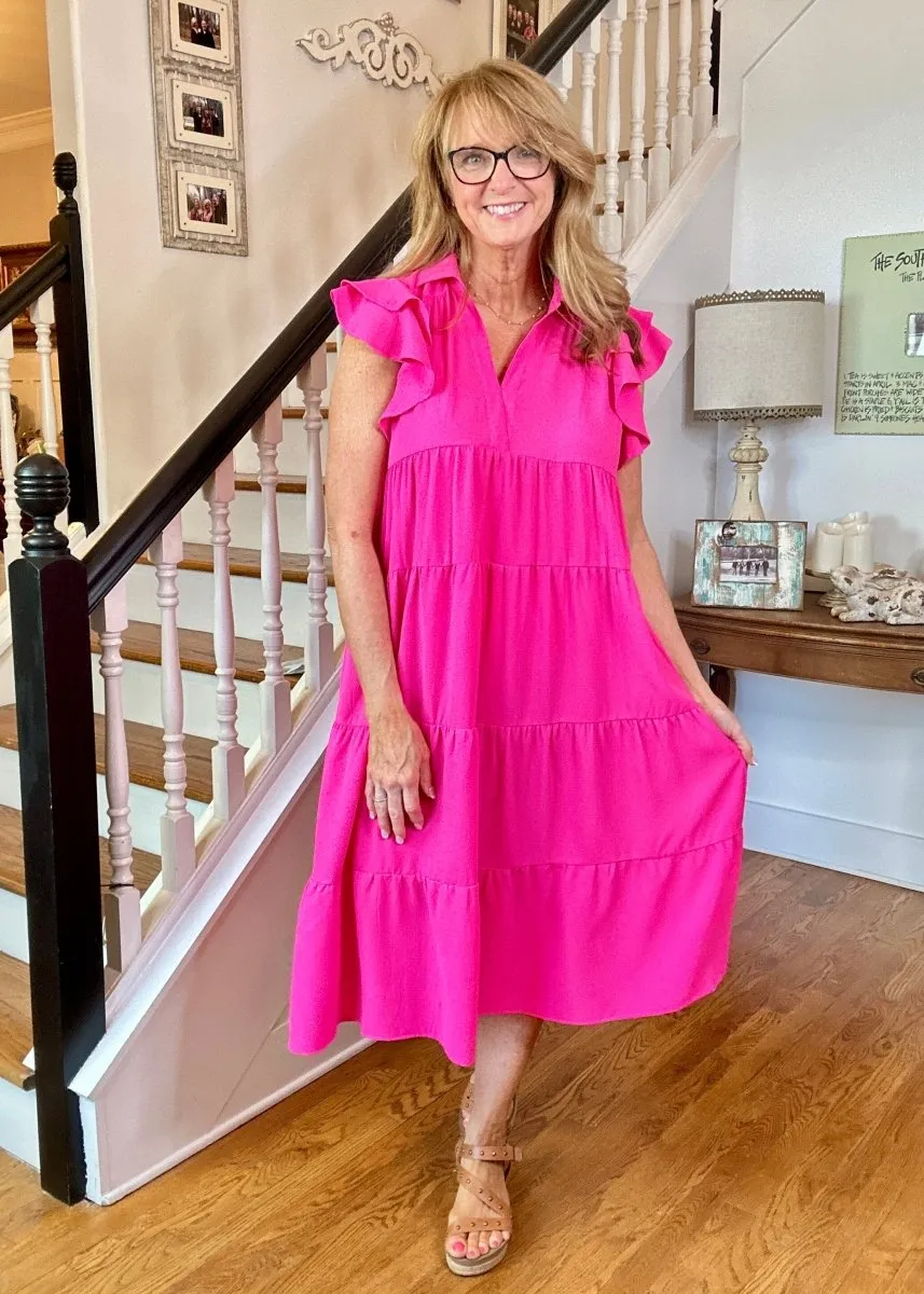 Sweet Summer Dress - Hot Pink | Umgee A-Line Midi Dress
