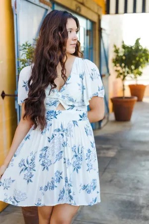 The Dreaming Of You Blue Floral Mini Dress