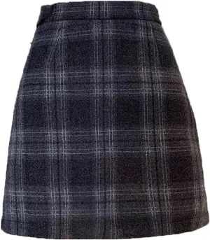 Thickened Wool Pencil Skirt for Women, Autumn Winter Business Casual