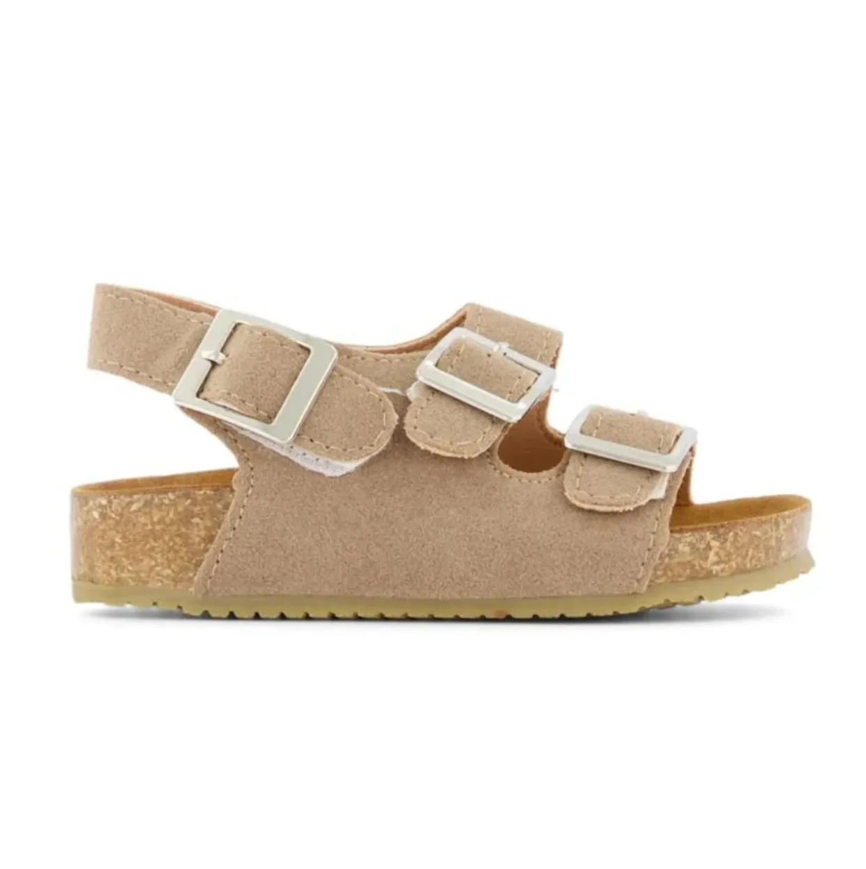 Vacay Collection Buckle Vegan Sandals · Velcro Strap · Beige Color