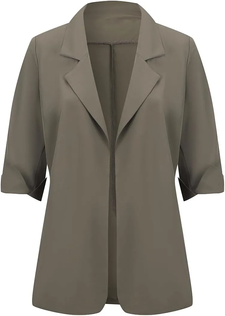 Womens Blazer Business Casual Outfits Lightweight Chiffon Blazer Suit Jackets Office Wear