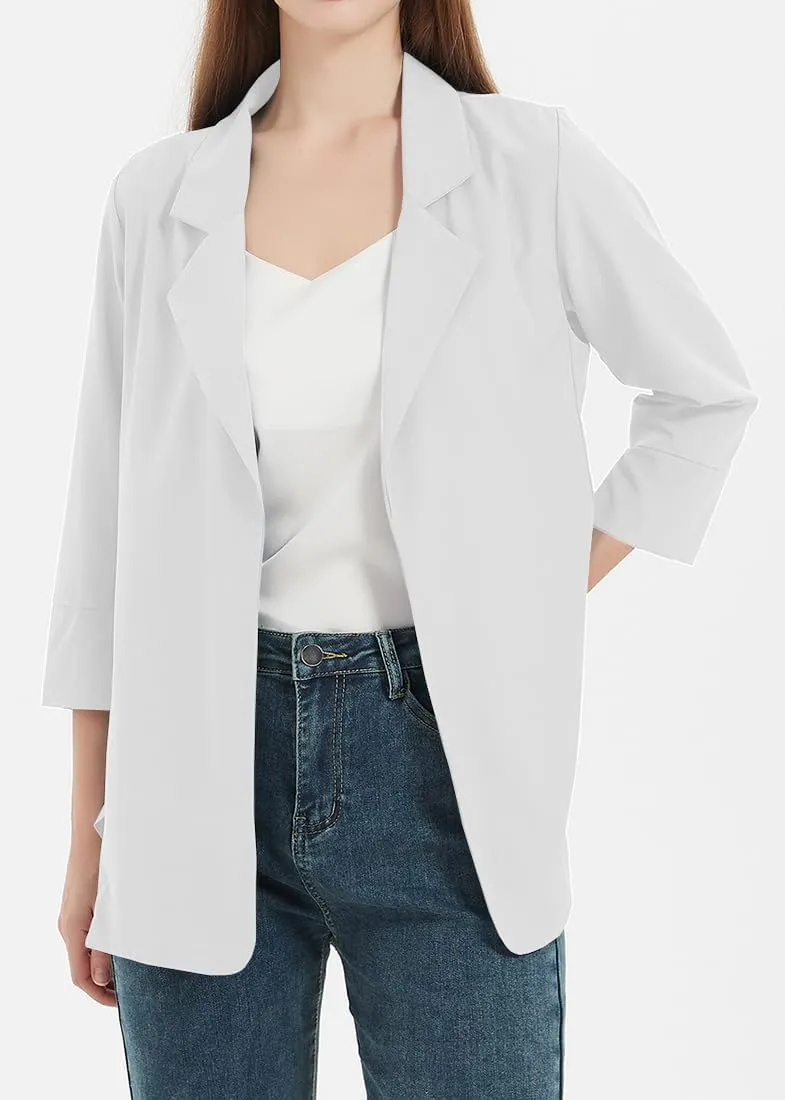 Womens Blazer Business Casual Outfits Lightweight Chiffon Blazer Suit Jackets Office Wear
