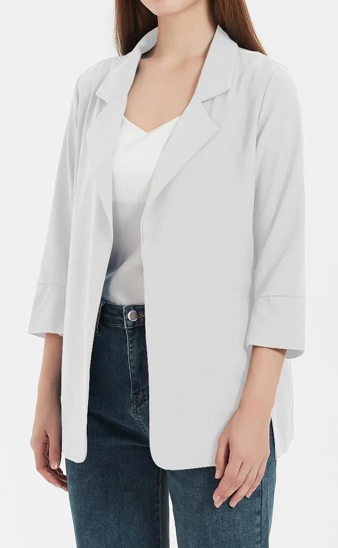 Womens Blazer Business Casual Outfits Lightweight Chiffon Blazer Suit Jackets Office Wear