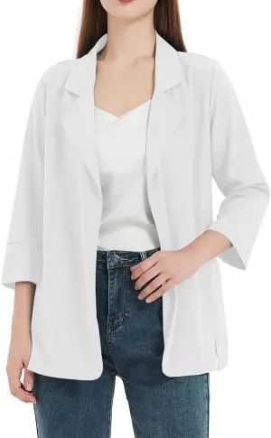 Womens Blazer Business Casual Outfits Lightweight Chiffon Blazer Suit Jackets Office Wear