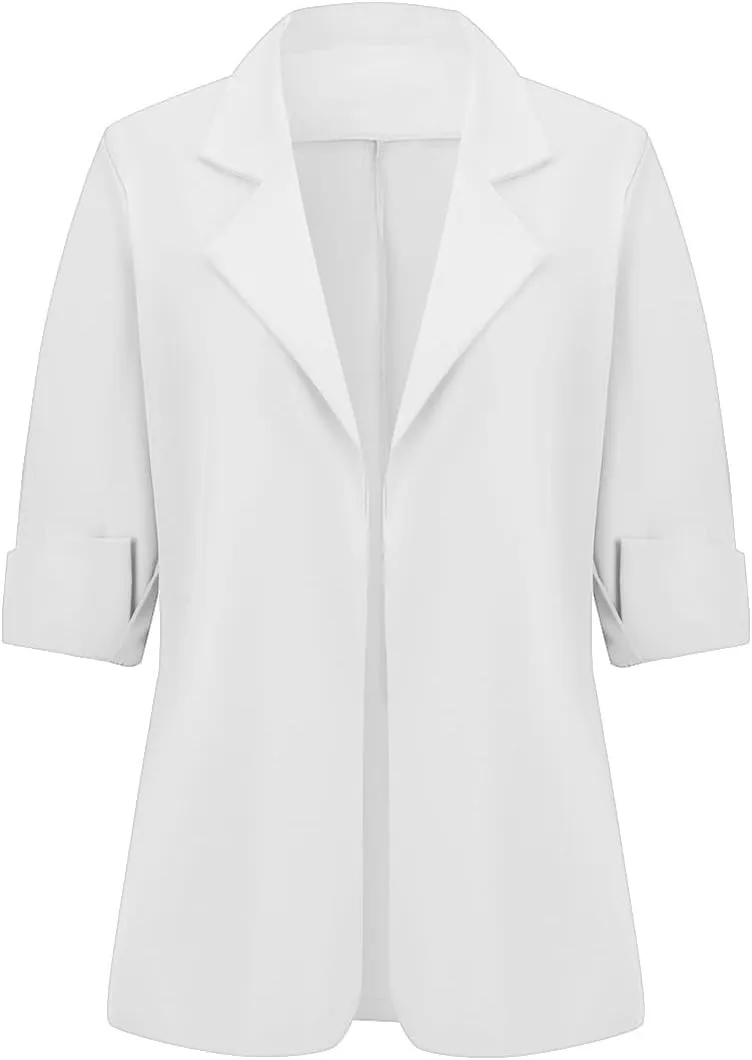 Womens Blazer Business Casual Outfits Lightweight Chiffon Blazer Suit Jackets Office Wear