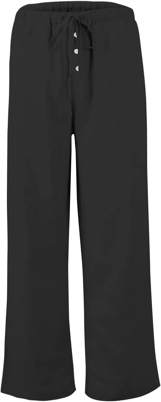 Womens Casual Pants Wide Leg Linen High Waisted Summer Fashion Comfy Pants Elastic Button Up Pockets Solid 2025 Outfit